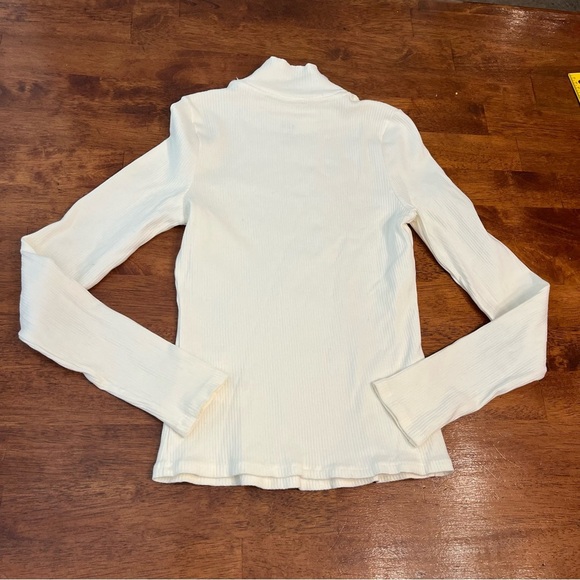 Maeve by Anthropologie ivory ribbed turtleneck long sleeve blouse size medium - Picture 7 of 7